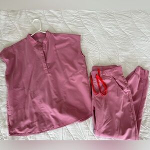 Womens Limited Edition Color Dusk Pink Jogger Scrub Set